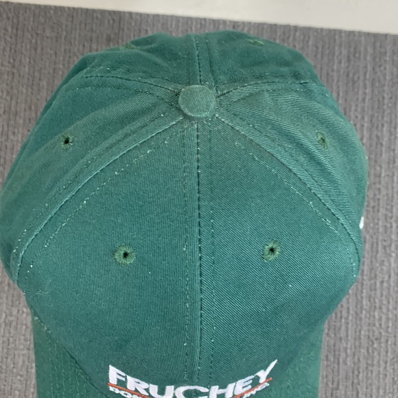 Vintage Fruchey Baseball Hat Mens Adjustable Green Strapback Cap Made in America - Picture 5 of 12